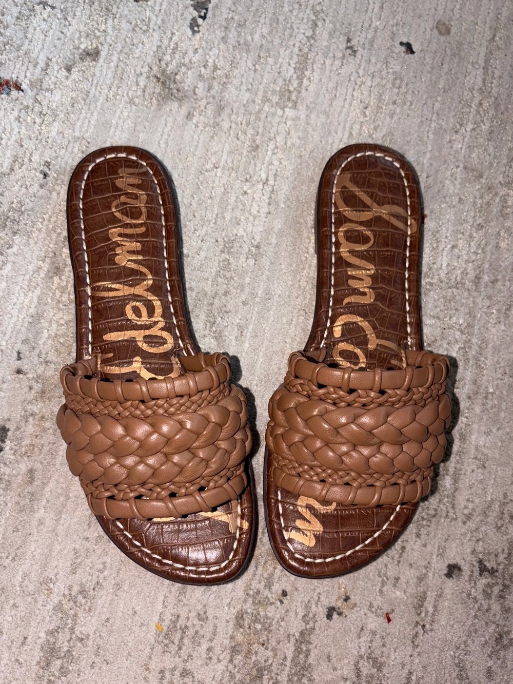 Sam Edelman Braided Slide Mules - Tan Brown